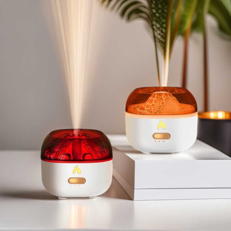 Luzes coloridas Lenha Aroma Difusor Carregamento USB Atomizador de temporização de grande capacidade Quarto Escritório C