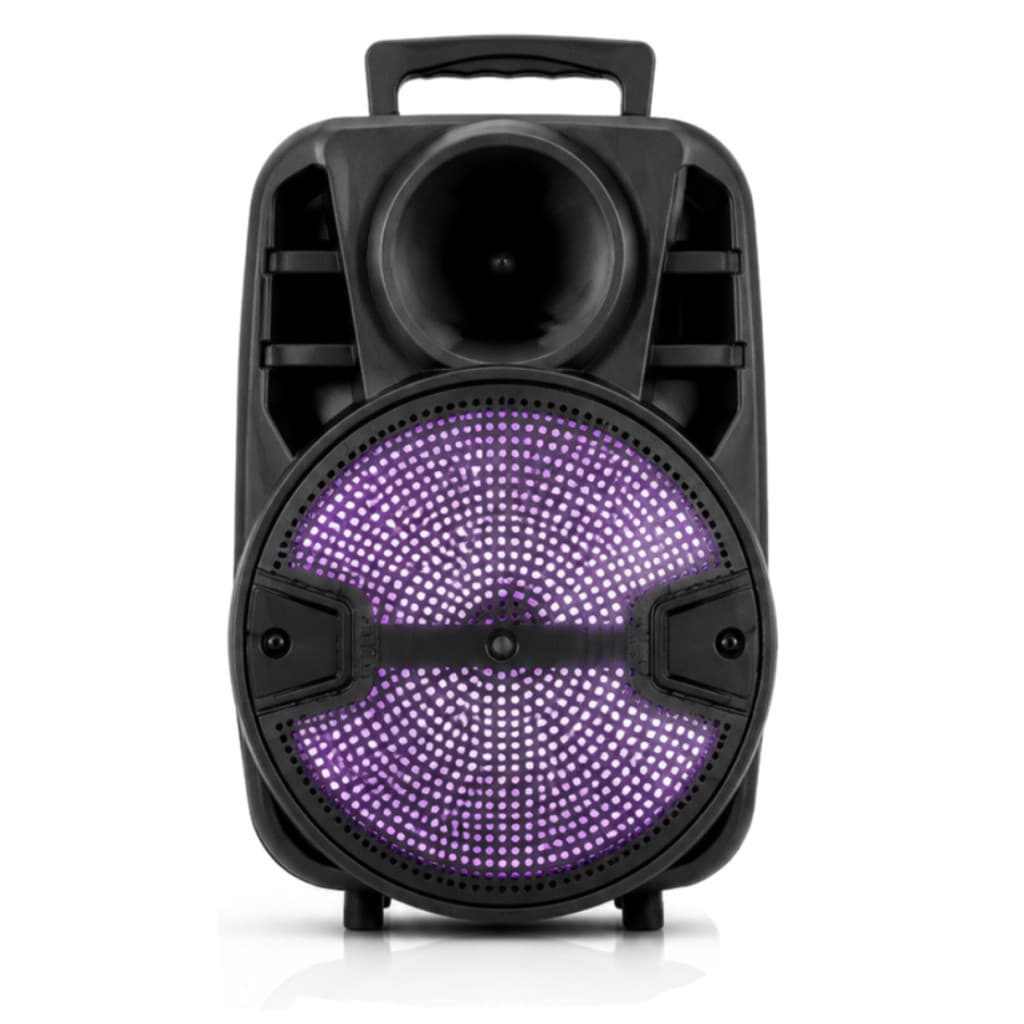 Caixa de Som Bluetooth 3000W PMPO AM-555 com Microfone Karaokê LED RGB