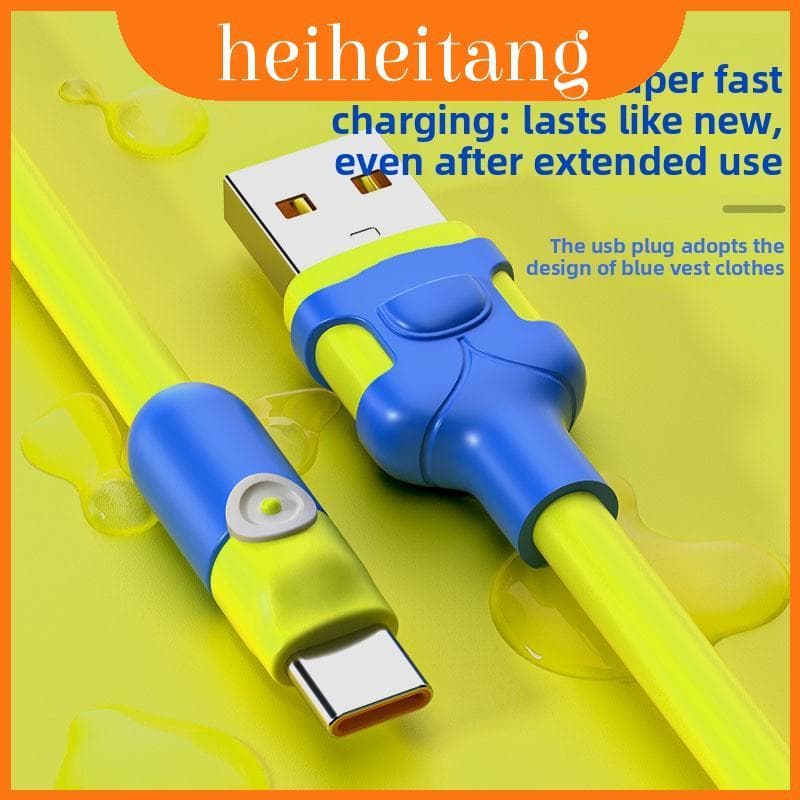 Cabo De Carregamento Usb Silicone Typec 100w Para Telefones Android Rápido E