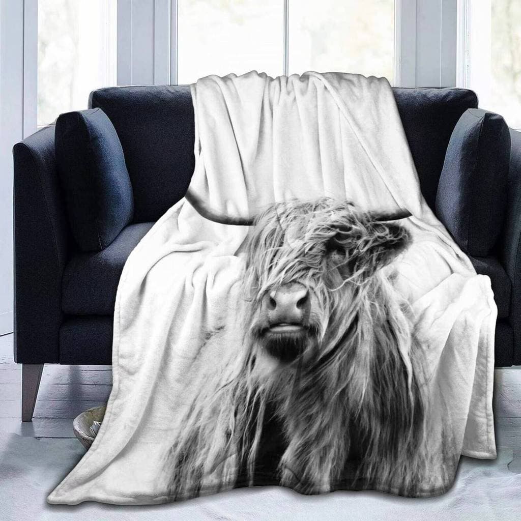 Highland Cobertor De Vaca Fazenda Animal Impressão Lance Macio Quente Aconchegante Flanela Para Casa Sofá Viagem Decoraç