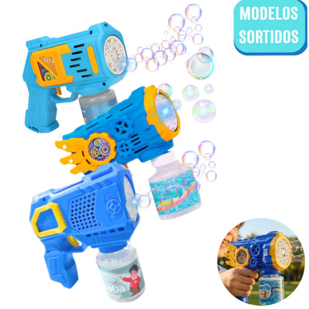 Divertida pistola de bolhas automática para crianças