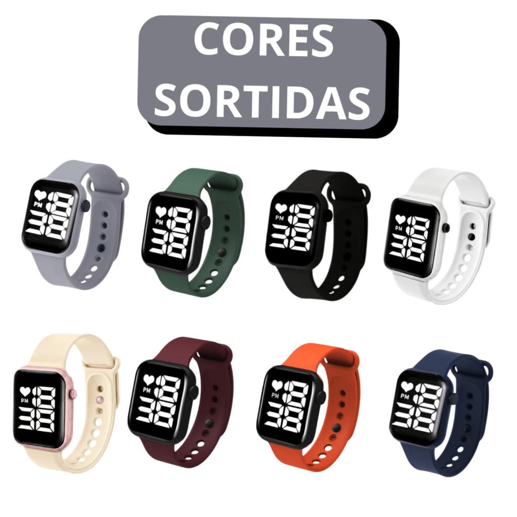 Kit 5 Relógios Digital SKMEI Resistente à Água Esportivo LED Unissex Cronômetro Alarme Cores Sortidas