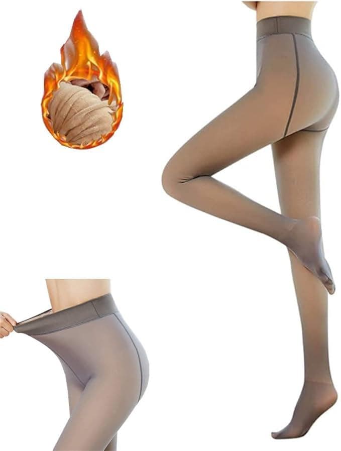 Meia-calça feminina DOLM de lã quente com tons de pele leggings femininas forradas com lã