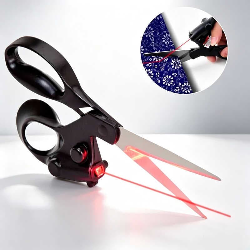 Tesoura Orientada por Laser Cortes Perfeitos Ideal para Patchwork, Costura e Escritório