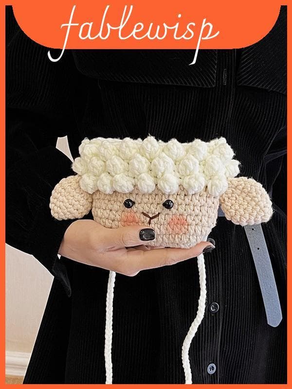 Mini Bolsa De Malha De Lã Com Design De Concha 3d E Bolso Móvel Para Crianças Acessórios Diários