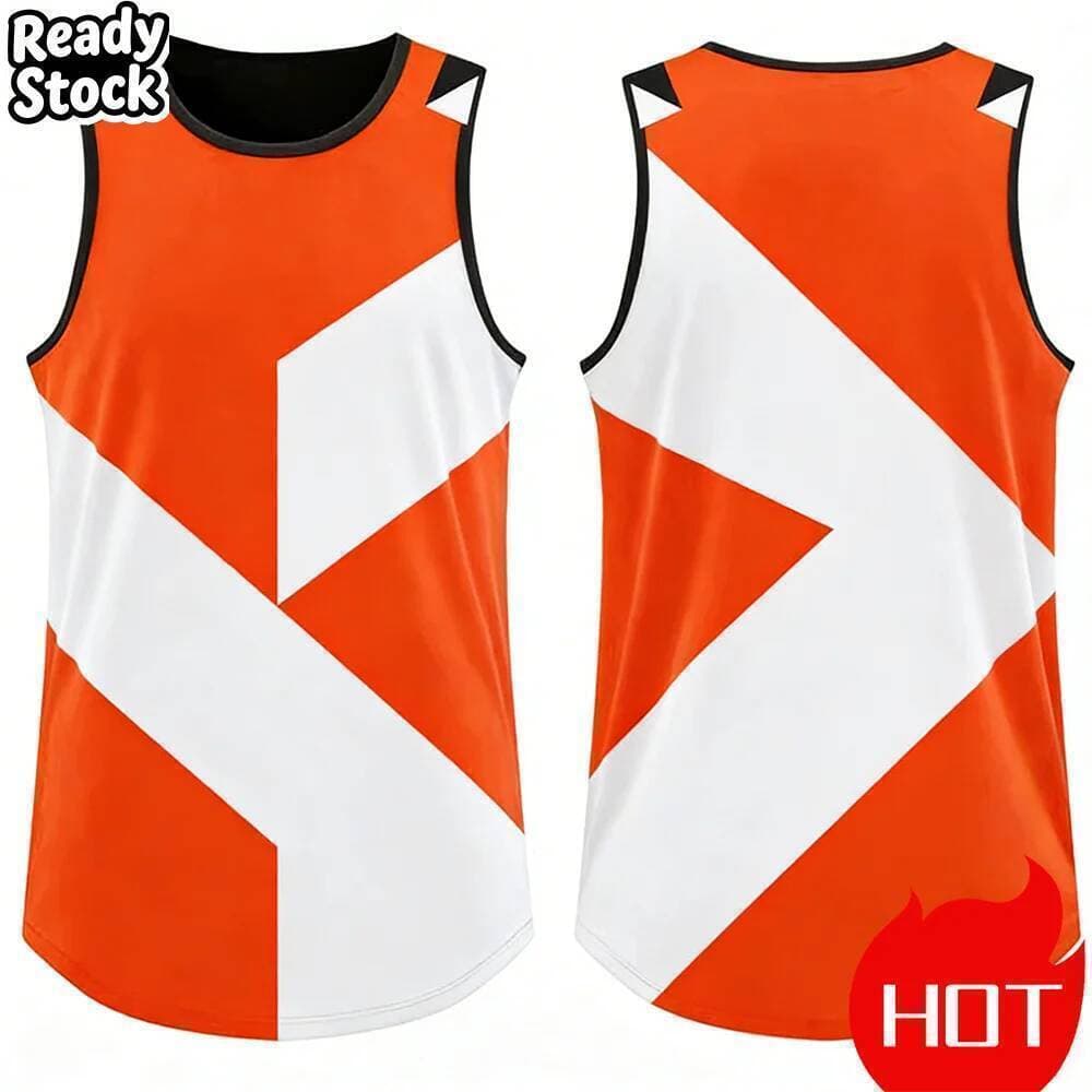 Casual Verão Listrado Regata Em Torno Do Pescoço Sem Mangas Camiseta 100 % Poliéster Basquete Regatas Secagem Rápida Esp