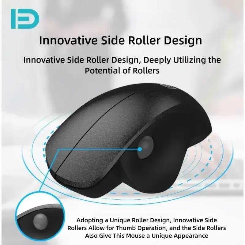 2.4G Mouse Sem Fio Ergonômico Lado Rolagem Roda Design Portátil Computador De Escritório Ratos Ópticos Para Jogos Notebo