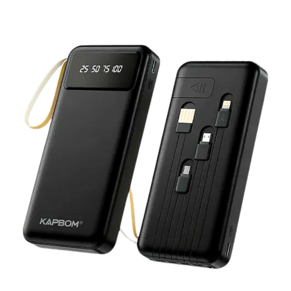 Carregador Power Bank 10000mAh com 04 Saídas USB / V8 / TIPO-C / Lightning Visor LED Kapbom KA-9932