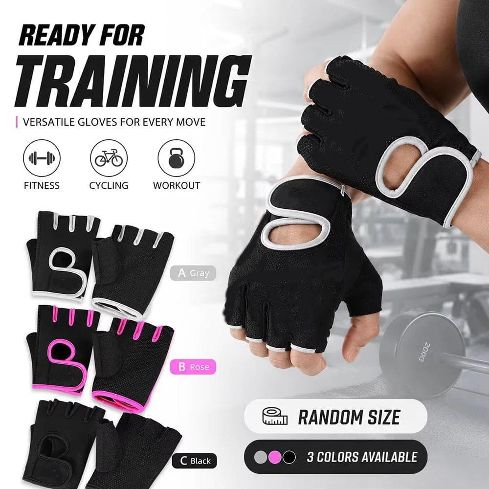 Anti-Deslizamento Absorção De Choque Fitness Ciclismo Levantamento De Peso Ferro Rolando Mão Palma Luvas Respirável Meio