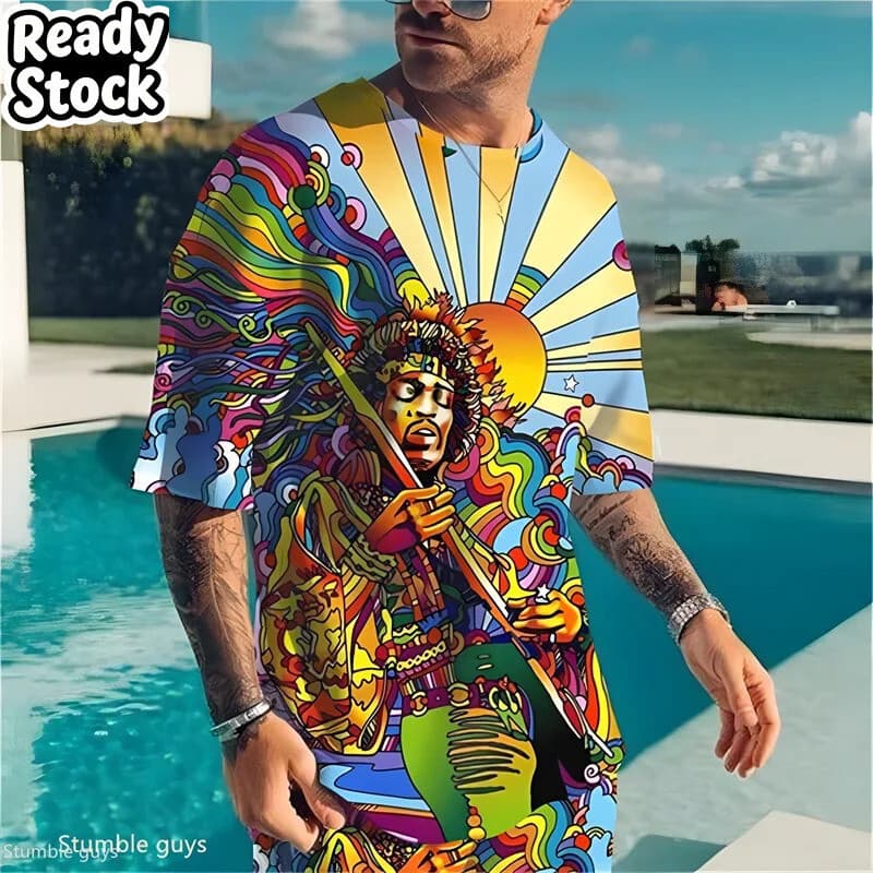 Verão Masculino Oversized Retro Gráfico Camiseta Solta Manga Curta Leve Confortável Moda Esportes 3D De Topos