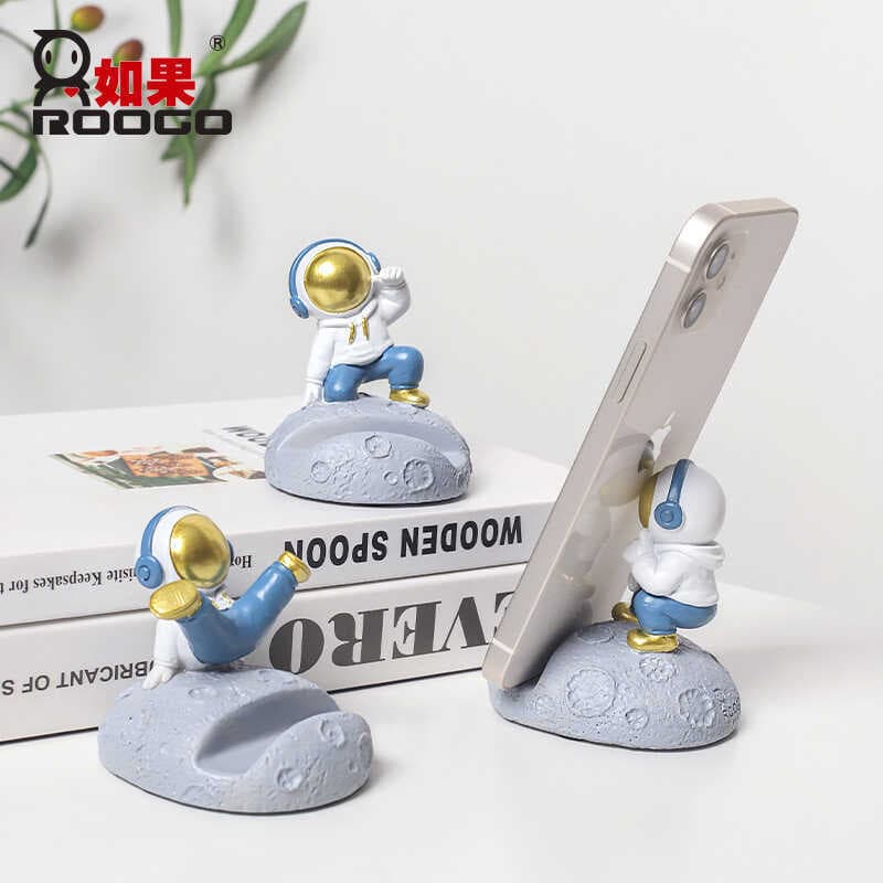 Bonito astronauta suporte do telefone ornamentos criativo escritório em casa decorações de mesa presentes do estudante
