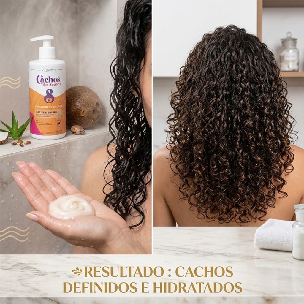 Ativador de Cachos Vita Seiva Cachos dos Sonhos 500ml Maciez e Brilho Cod.89301