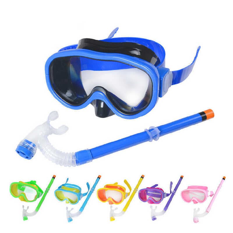 Crianças homens mulheres óculos de natação óculos de mergulho conjunto Snorkel Semi-seco mergulho óculos de natação 8