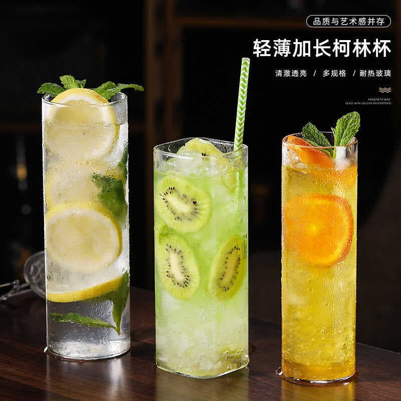 Copo de corpo reto estilo japonês, copo de coquetel, Highball Haibo, ilha longa, gelo, chá, longo para beber
