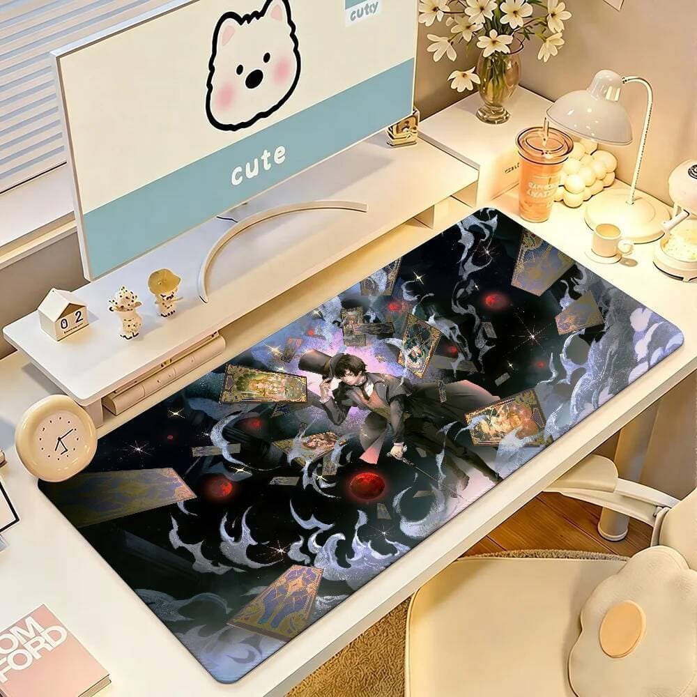 Anime Senhor Dos Mistérios Mouse Pad Grande Antiderrapante À Prova Dwaterproof Água Tapete Costurado Borda Teclado Para