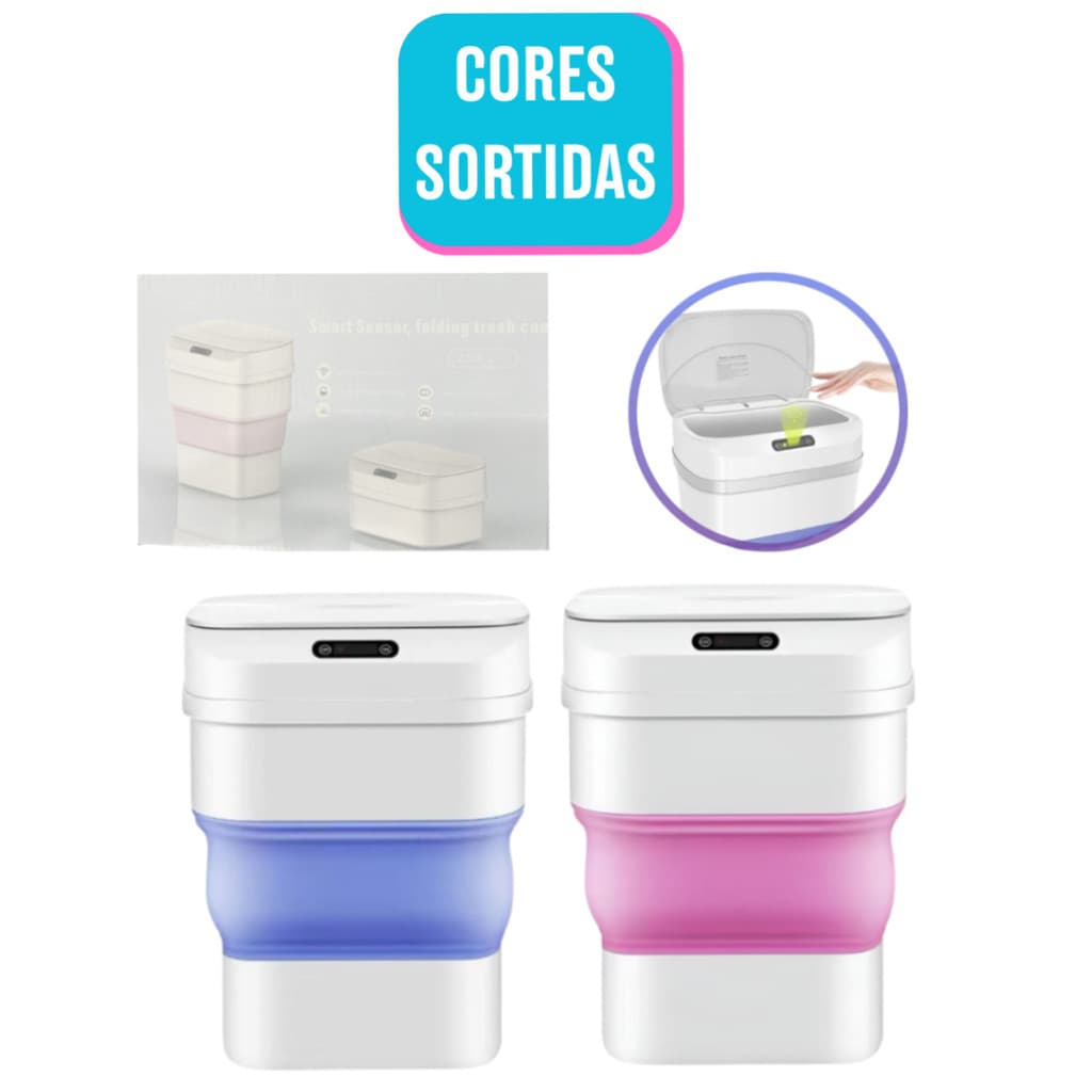 Cesto De Lixo Lixeira Automática Retrátil Inteligente 8 Litros - (Cores Sortidas)