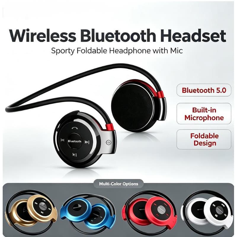 Fones De Ouvido Bluetooth Sem Fio Atrás Do Pescoço Fone Intra-Auricular Com Microfone Embutido Esportivos Leves E Dobráv