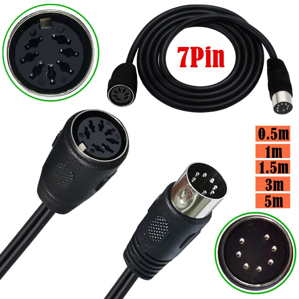 Grande DIN 7pin macho fêmea cabo de áudio computador/equipamento médico passagem lado 7pin todo cobre ponto completo mai