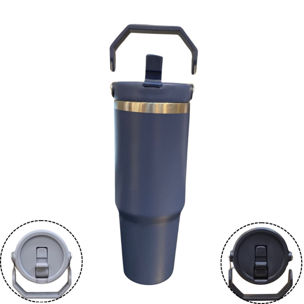 Normal - Garrafa Flip Straw Tumbler (900ml) - Azul Marinho