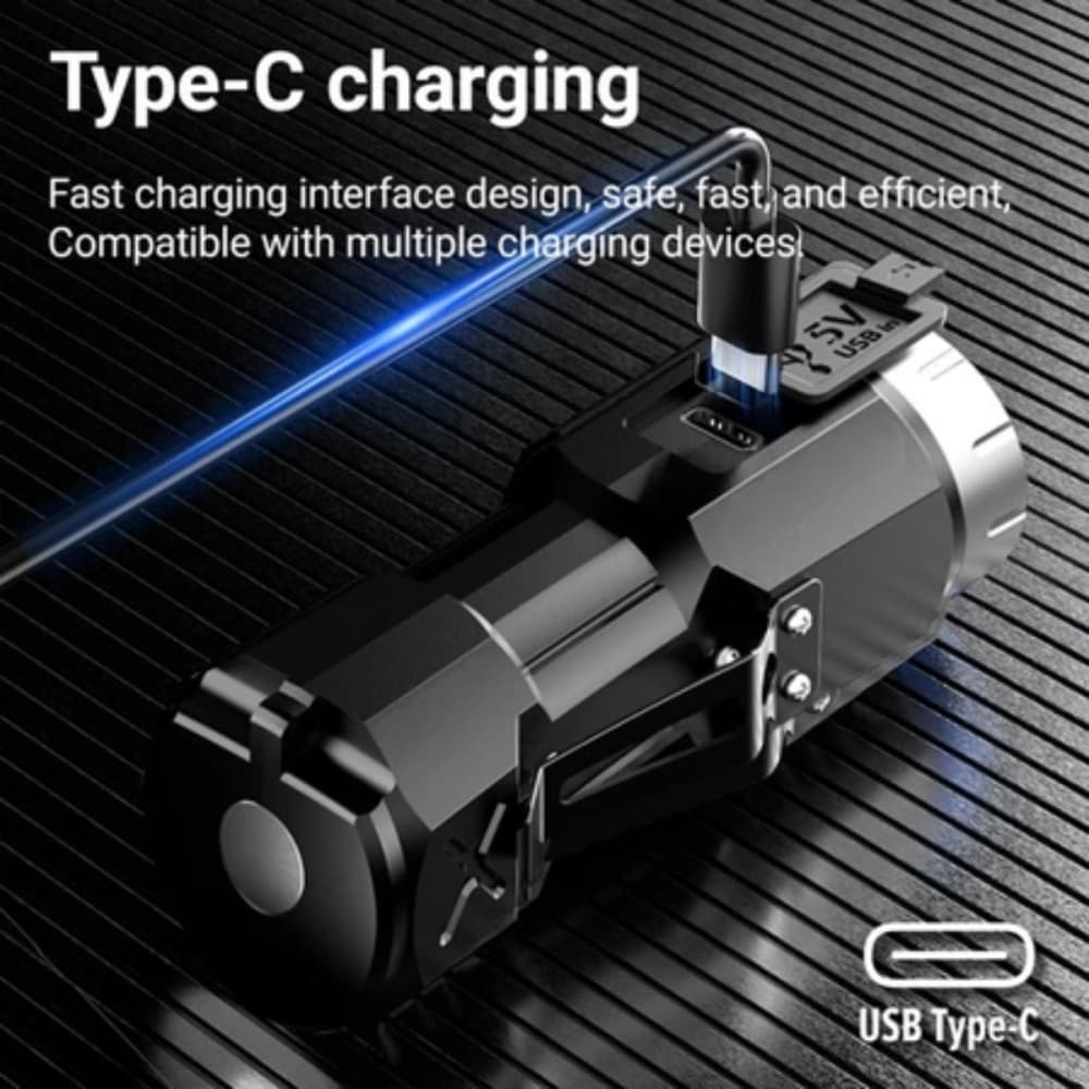 Mini Lanterna Tática Portátil Recarregável com Imã Kapbom KA-L6972