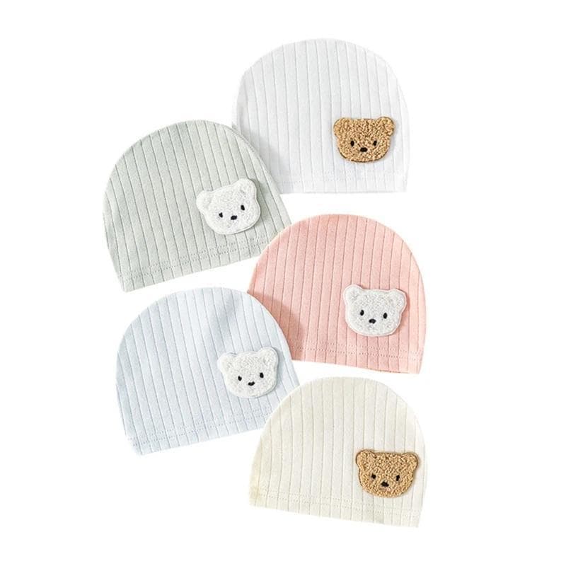 Chapéu Do Bebê Dos Desenhos Animados Urso Desossado Musselina Recém-Nascido Headwear À Prova De Vento Primavera 0-3M Cha
