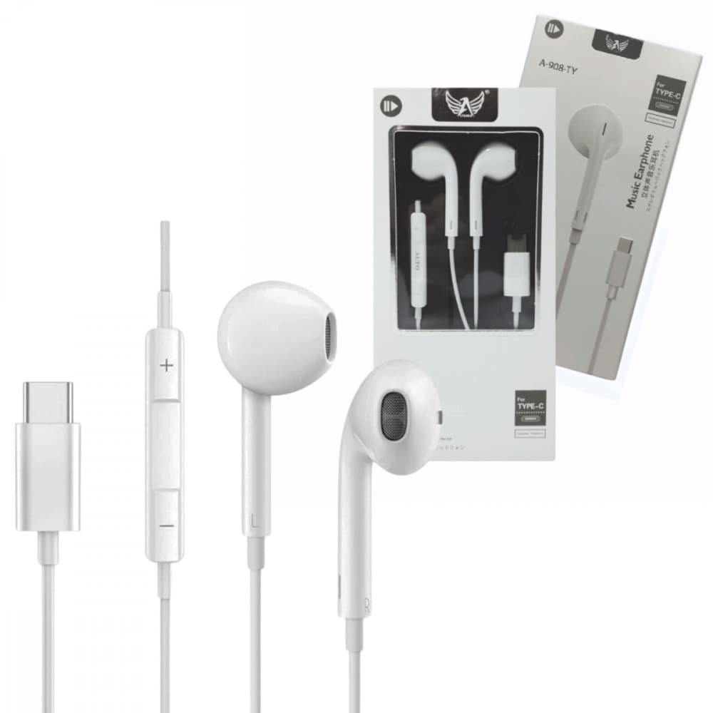 Fone de Ouvido Intra Auricular Com Fio e Controle de Volume Conexão TIPO-C Altomex A-908-TY