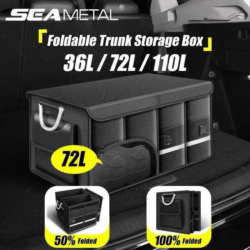 SEAMETAL Dobrável Tronco Caixa De Armazenamento À Prova Dwaterproof Água Oxford Pano 110L Organizador Do Carro De Grande