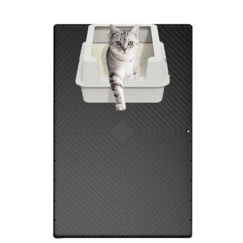 Tapete de areia para gatos de estimação de Silicone estilo listrado resistente ao desgaste antiderrapante resistente a a