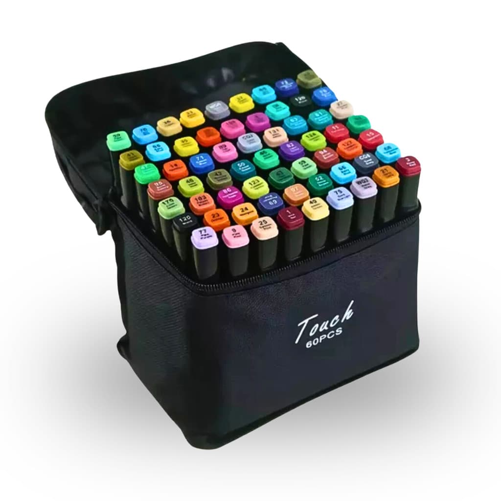 Kit 60Canetinhas+Caderno de Desenho
