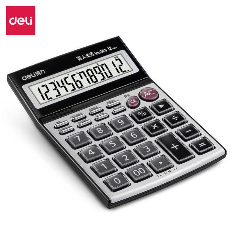 1526 Calculadora Financeira Tela Super Grande 12 Dígitos Escritório Negócios Desktop Voz Ao Vivo com Alarme