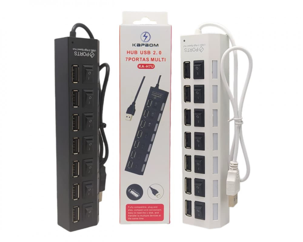 Extensor Adaptador Hub USB 7 Portas Kapbom KA-H7U