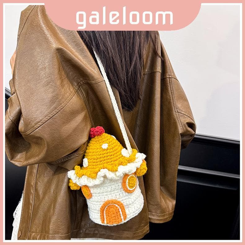 Saco Bonito Da Menina De Lã Com Bolso Do Telefone Para O Uso Diário E A Rua Forma Estilo