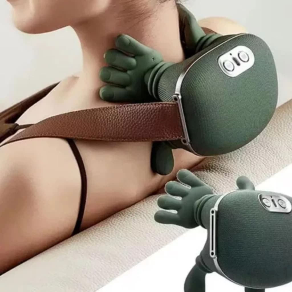 Massageador Pescoço Ombro Elétrico Shiatsu Portátil Alívio da Dor Relaxamento Cervical MO-FH670