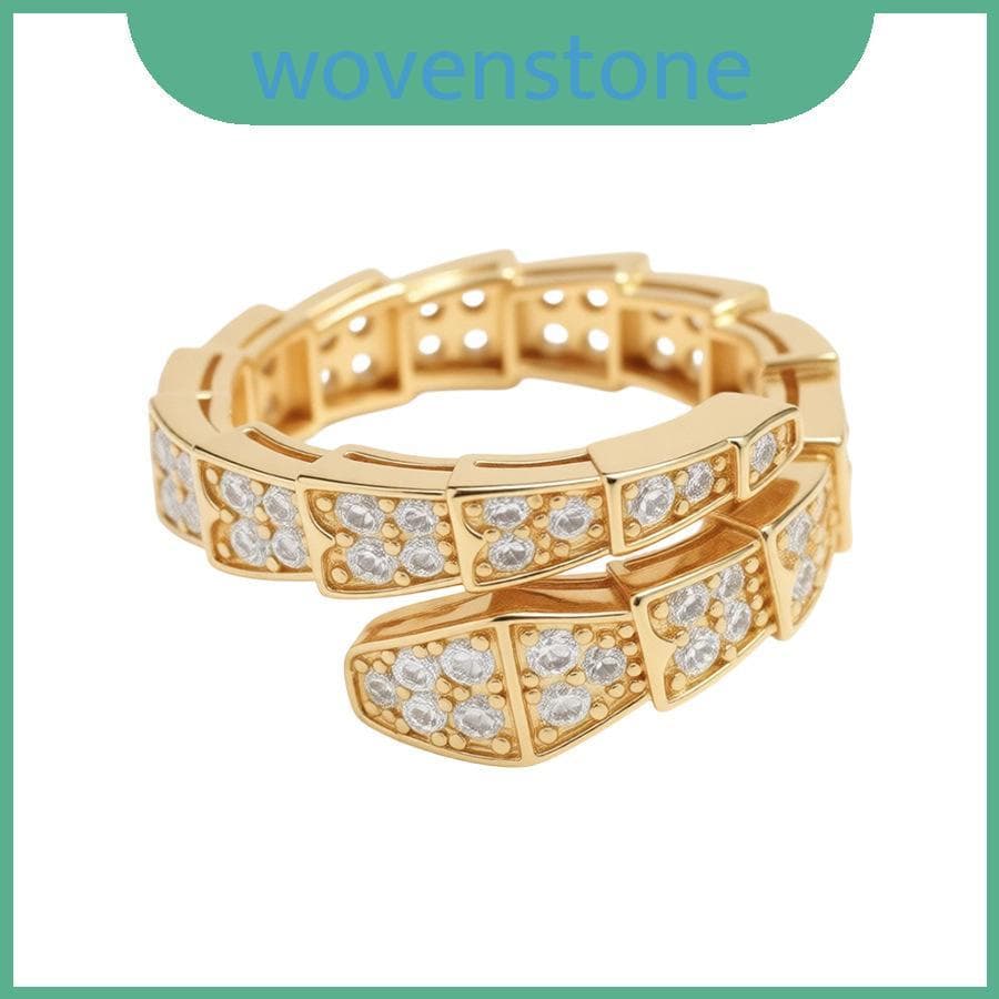 Anel De Zircônia De Cobra Com Design De Cobre Para Peça De Mão Feminina Da Moda