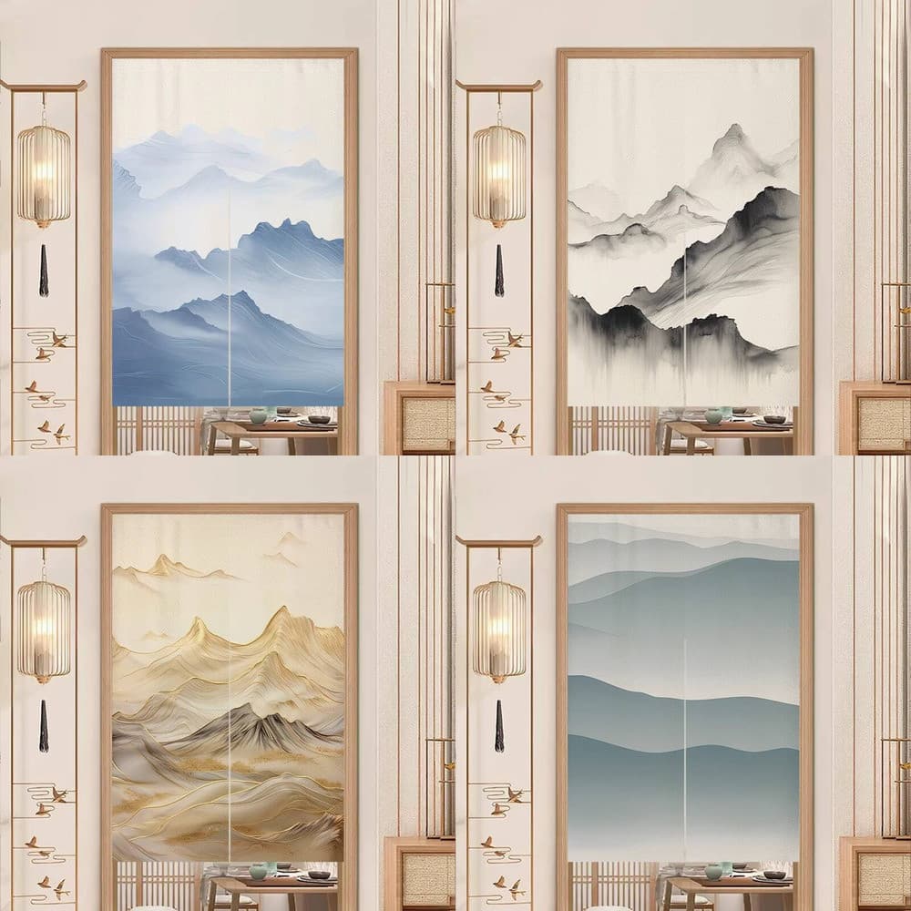 Moderno novo estilo chinês cortina de porta quarto divisória cortina do banheiro Feng Shui
