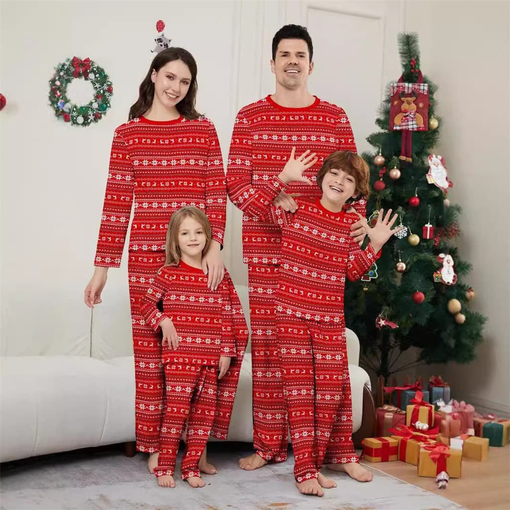 Novidades Conjunto De Pijamas Para Família De Natal Roupas Combinando A Pai Mãe Crianças E Bebês Mommy & Me Pj's Clothes