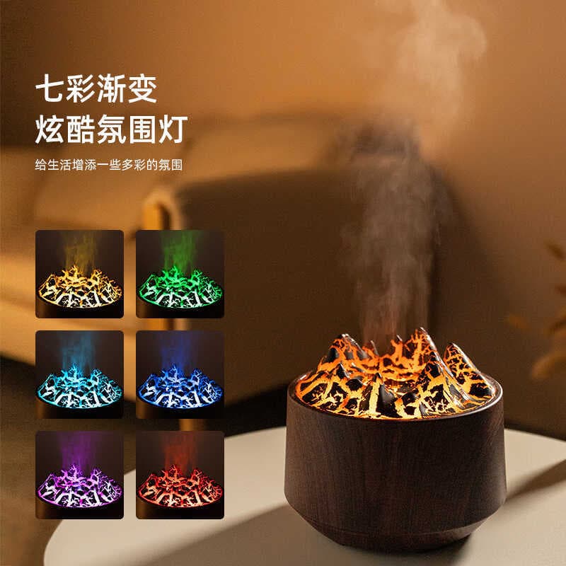 HY03 Criativo Difusor de Aroma de Lava Vulcânica Doméstico Colorido Chama Aroma Difusor USB Óleo Essencial