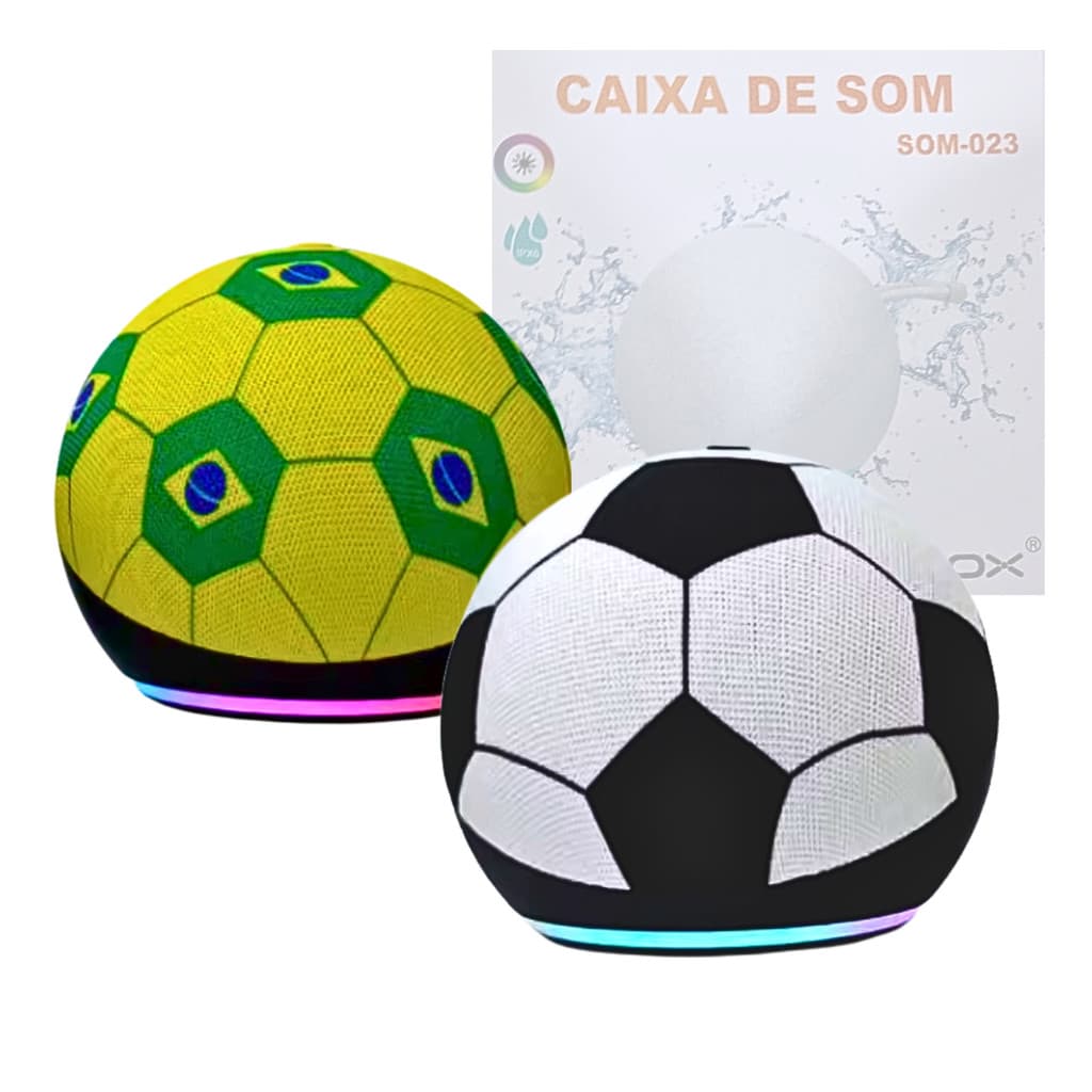Caixa De Som Bluetooth 5W Formato Bola de Futebol TWS T&Z SOM-023