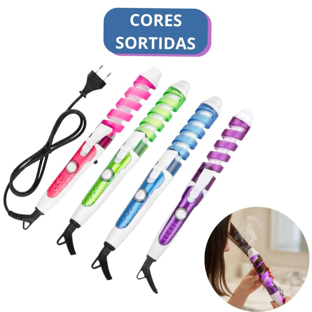 Modelador de Cachos Profissional Bivolt Cacheador de Cabelo Cerâmica Ondas Babyliss Cabo 360° Aquecimento Rápido