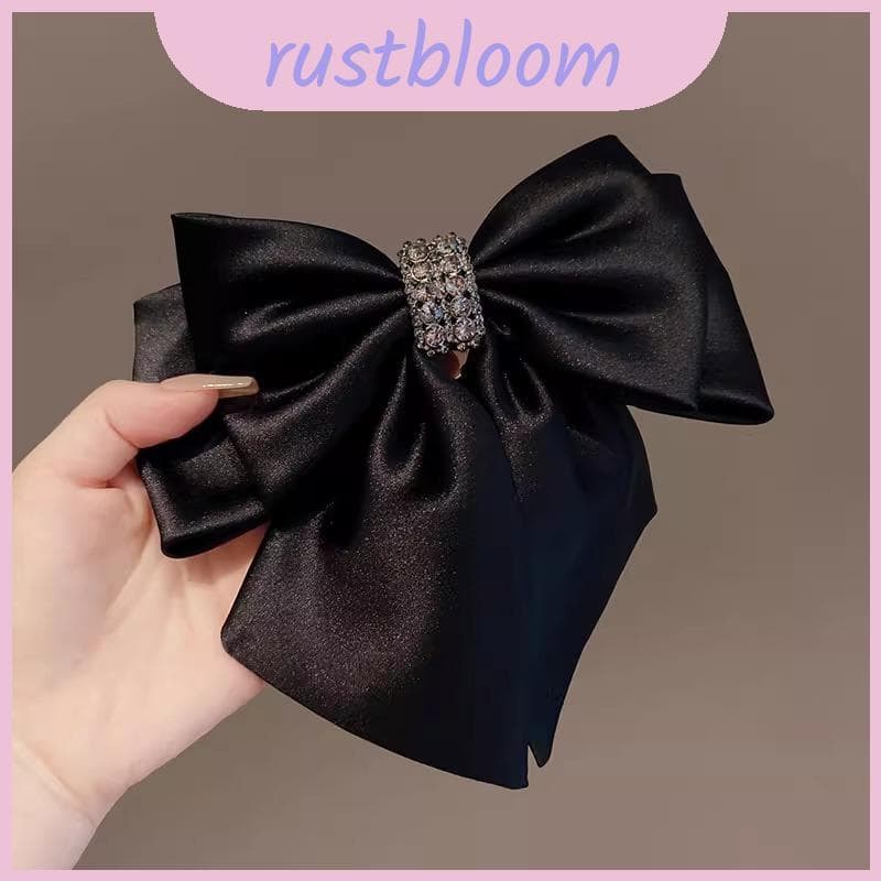 Fecho De Cabelo De Cetim De Outono Nupcial Estilo Com Laço De Borboleta Feito À Mão E Acabamento