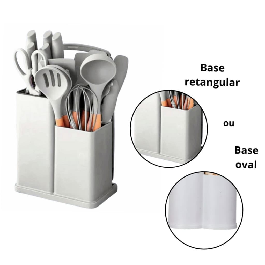 BEGE - 19 peças - Conjunto de Utensílios de Cozinha Completo