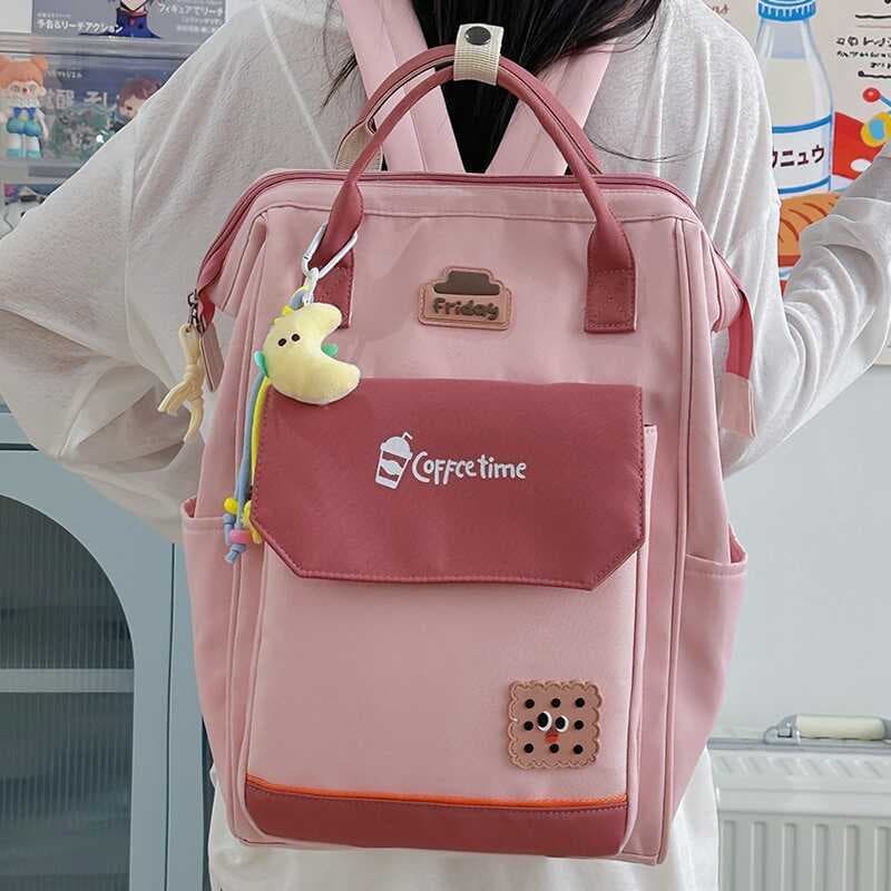 Mochila grande capacidade na moda verão novo estilo Campus ensino médio estudante universitário Mori estilo feminino ver