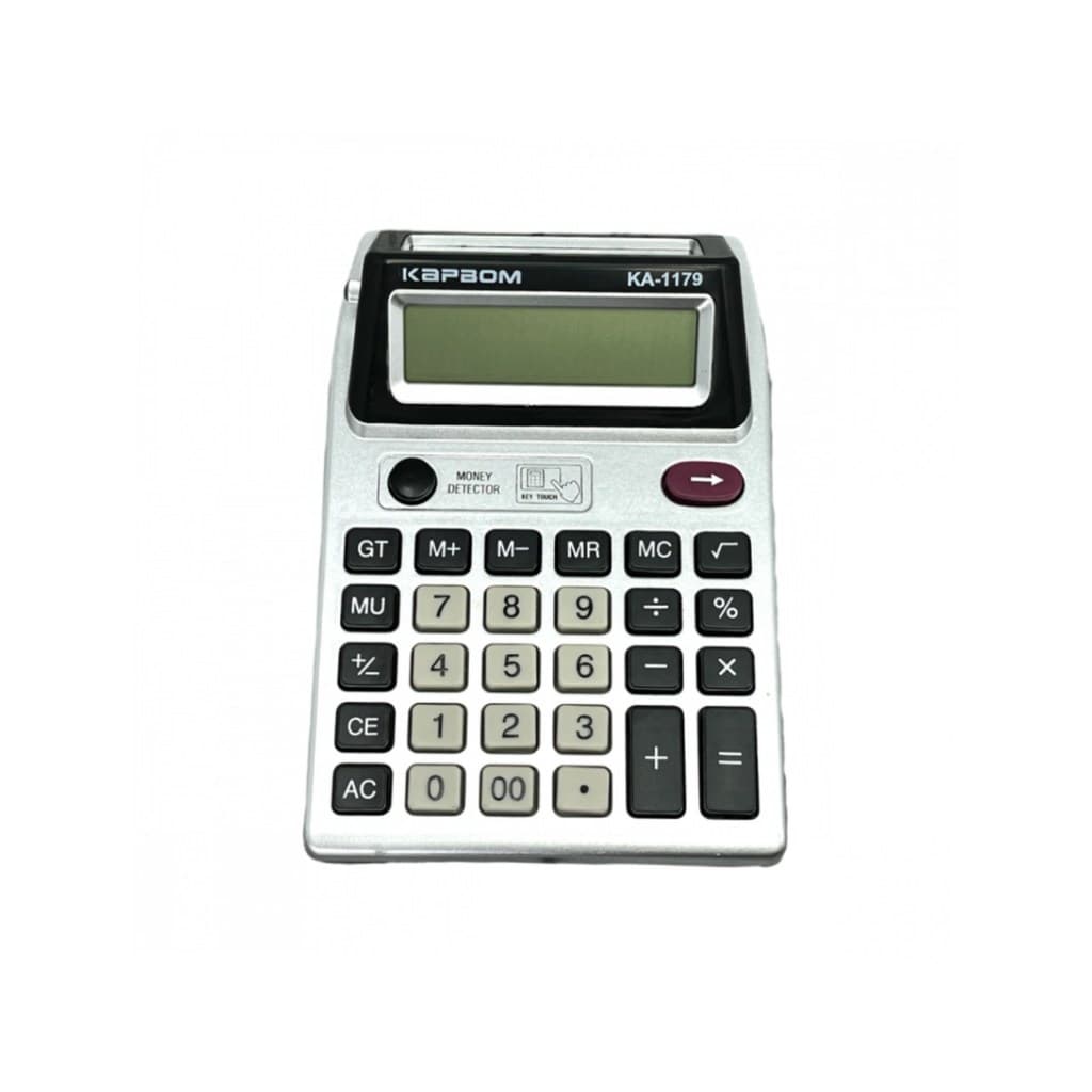 Calculadora de Mesa Kapbom KA-1179 Dupla Tela LCD 30 Teclas Detector de Notas Desligamento Automático Preta