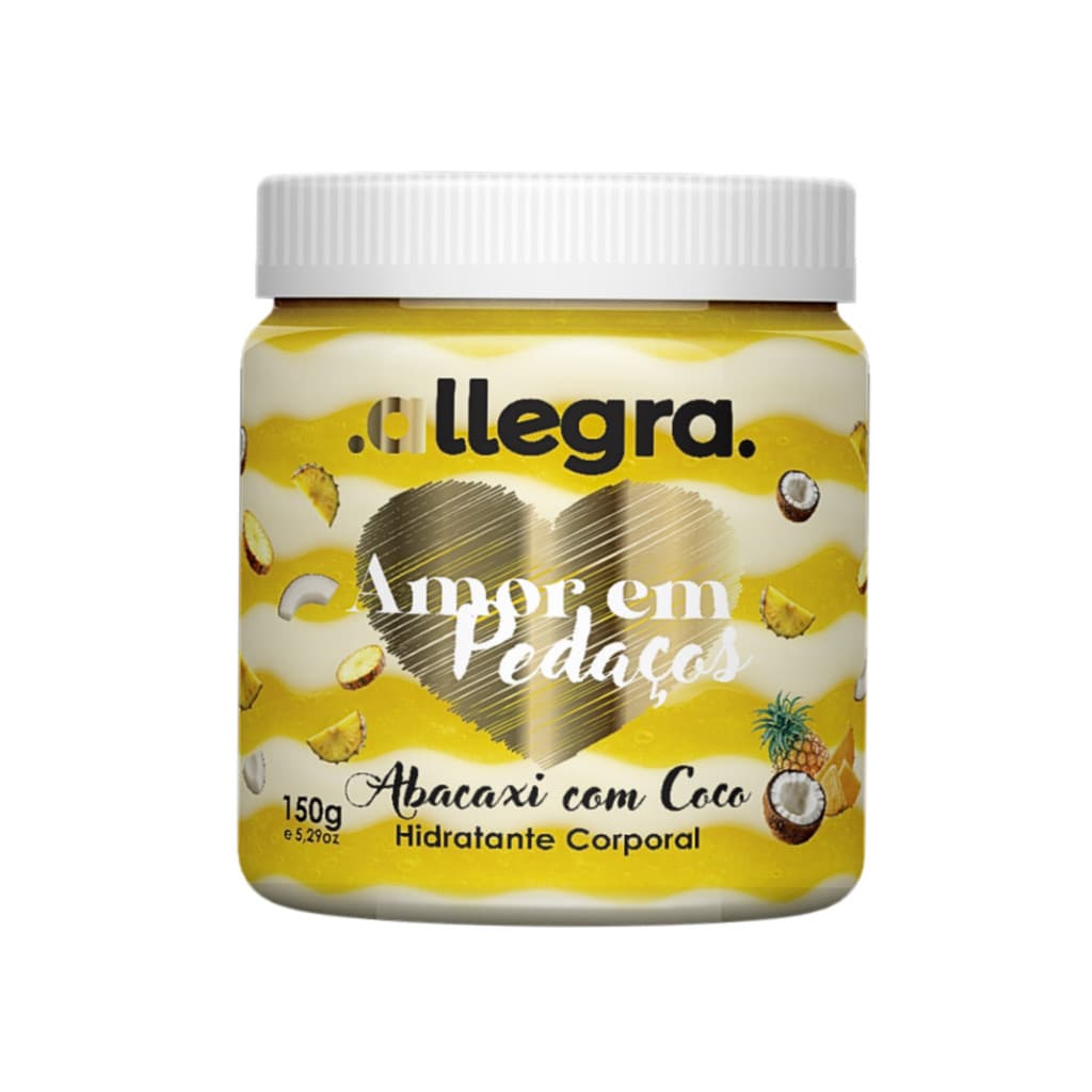 Creme Hidratante Corporal Allegra Amor em Pedaços Abacaxi com Coco 150g