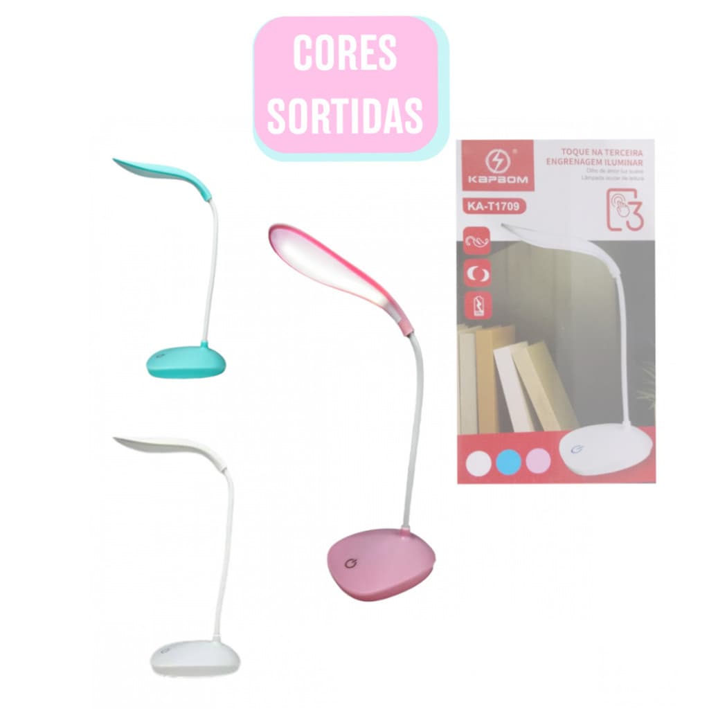 Luminária De Mesa Ajustável Top Light Recarregável Usb - (Cores Sortidas)