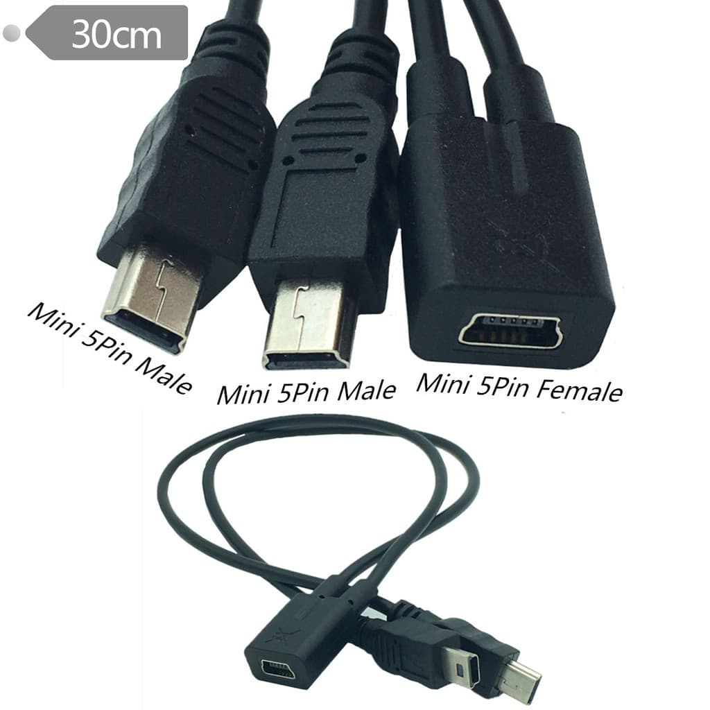 Gravador de condução navegador cabo de carregamento mini usb mini 5p fêmea um ponto dois mini 5p macho