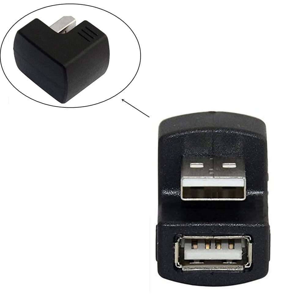 Cabeça de conversão USB2.0 Cotovelo superior Adaptador USB Cotovelo duplo macho para fêmea ângulo reto de 90 graus