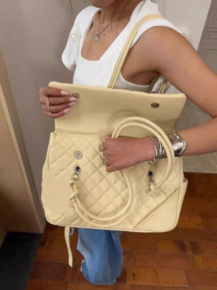 TooToo 2026 Novo estilo grande sacola grande capacidade diamante quadrado Casual de um ombro nas axilas mochila feminina