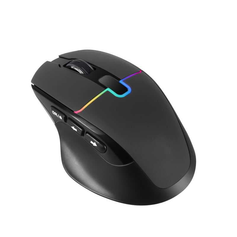 Mouse Para Jogos Sem Fio 6400 DPI Ajustável Bluetooth 2.4 Ghz Modo Duplo Leve Iluminação RGB Óptico De Computador PC Esc