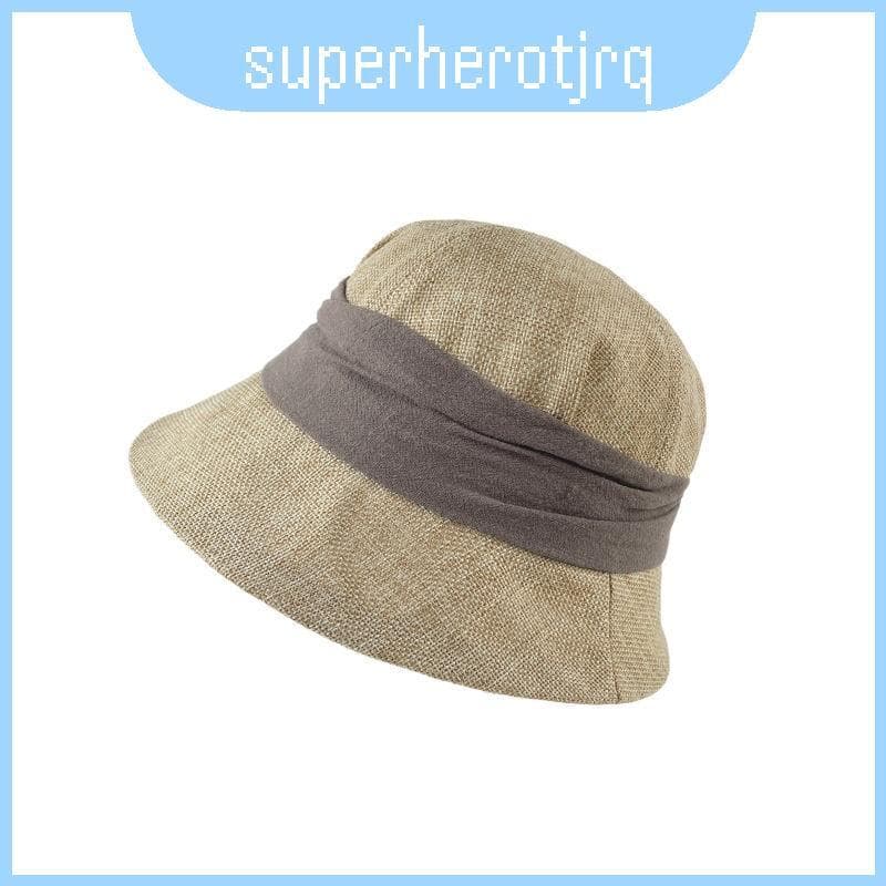 Boné De Pescador De Aba Larga De Algodão De Linho Elegante Com Material Respirável Para Guarda-Sol De Verão